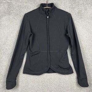 Lululemon Womens Black Long Sleeve Full-Zip Jacket Fitted Running Dance Size 6